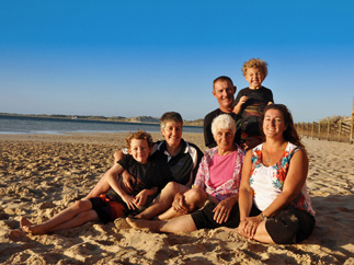 Family relaxing at the Coral Bay