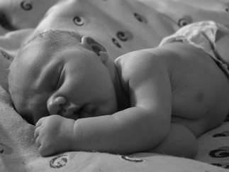 Cute baby taking a nap
